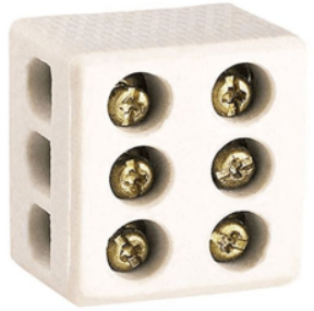 CONECTOR TRIPOLAR PORCELANA 10MM CX C/ 50UN
