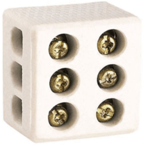 CONECTOR TRIPOLAR PORCELANA 16MM CX C/ 50UN