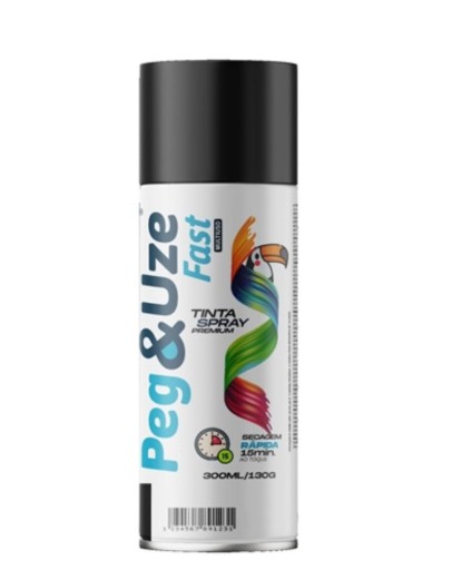 TINTA SPRAY UG PEG & UZE PRETO BRILHANTE 300ML