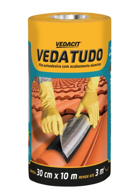 FITA AUTOADESIVA VEDATUDO 30CM RL C/ 10M