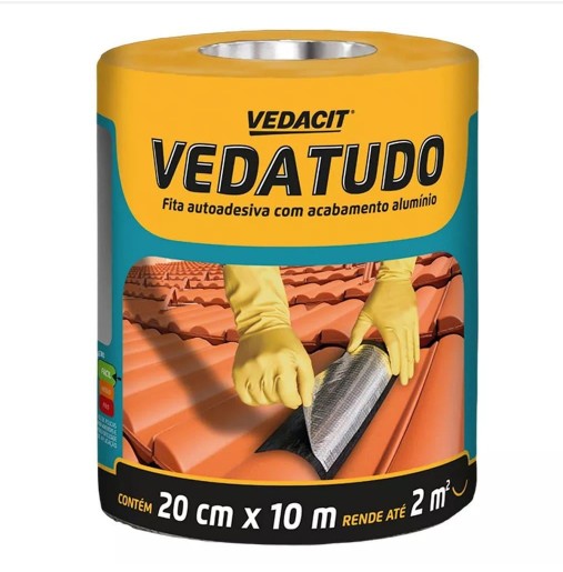 FITA AUTOADESIVA VEDATUDO 20CM RL C/ 10M