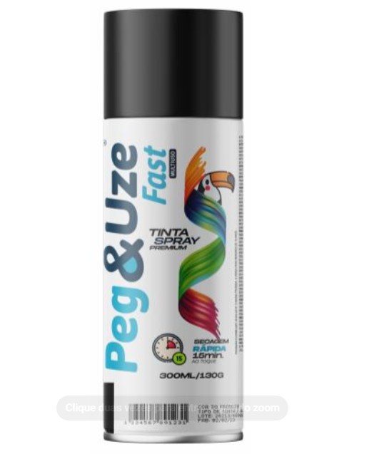 TINTA SPRAY AT PEG & UZE PRETO FOSCO 300ML