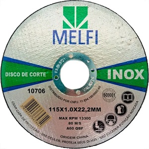 DISCO CORTE INOX 4.1/2" X 1.0MM X 7/8"