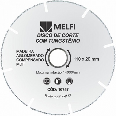 DISCO TUNGSTENIO MADEIRA 110 X 20MM