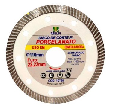 DISCO DIAM PORCEL TURBO P/ ESMERILHADEIRA 110MM