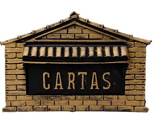 CAIXA CORREIO PVC CARTAS 28 X 15 X 20CM OURO
