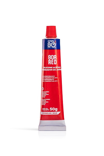SILICONE ACETICO ALTA TEMPERATURA 50G VERMELHO